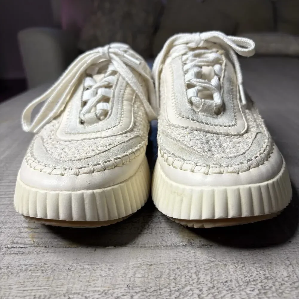 Mi.im Dolea Platform Sneakers Shoes Crochet Leather Boho Ivory Sz 8 - Picture 2 of 7